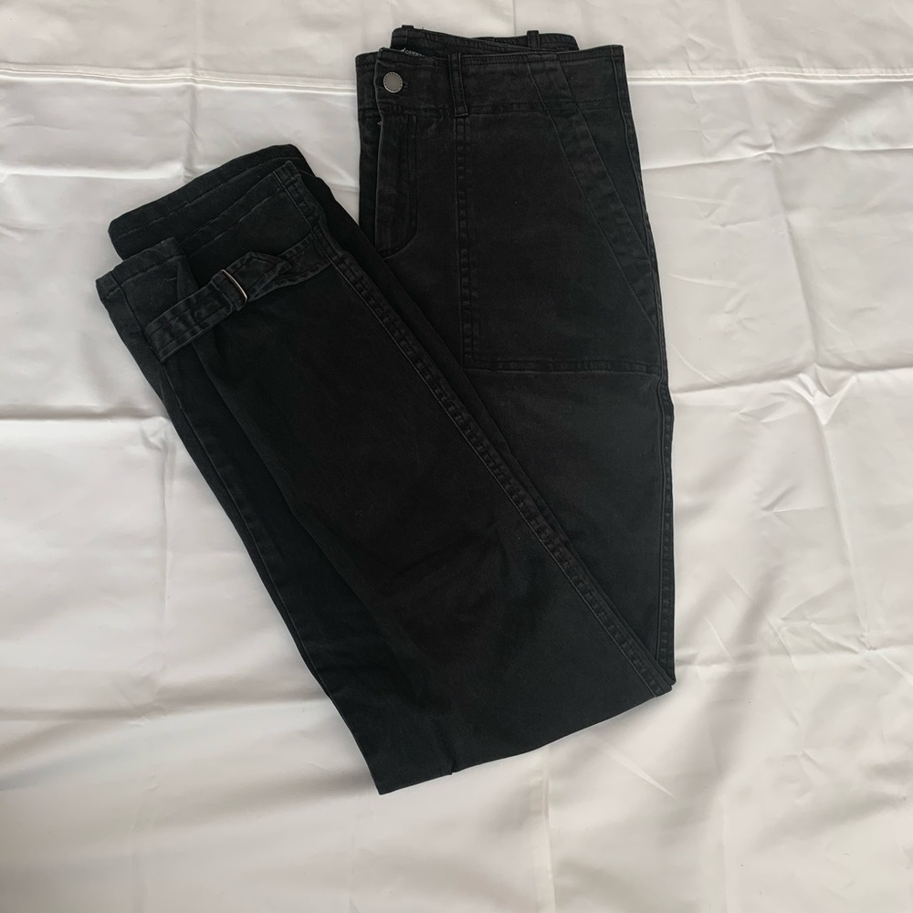 Peruvian Connection Black Cinched Cuff pants